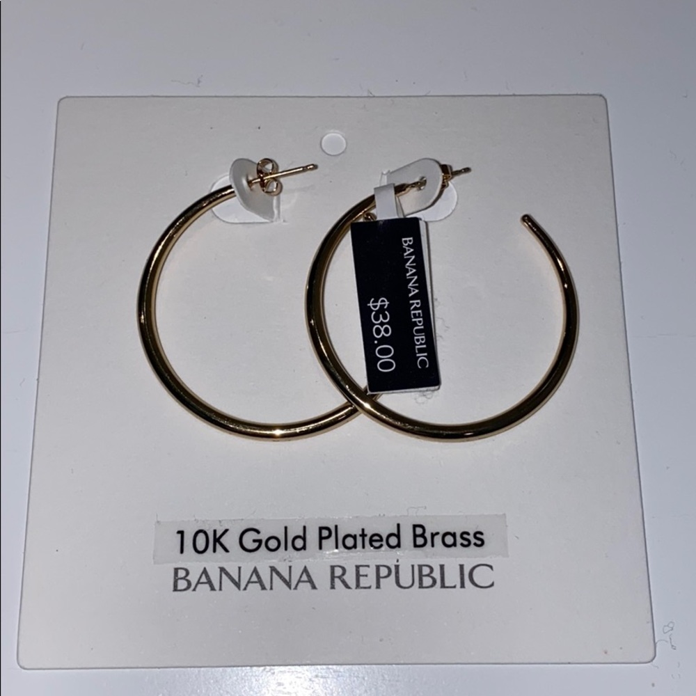 10k Gold Plated Brass Hoop Earring